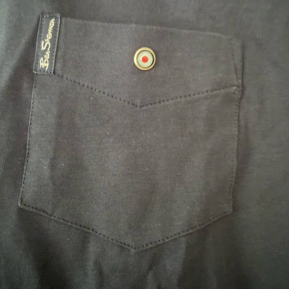 Ben Sherman Navy Short-Sleeve Pocket Tee with Red Trim - Picture 3 of 5